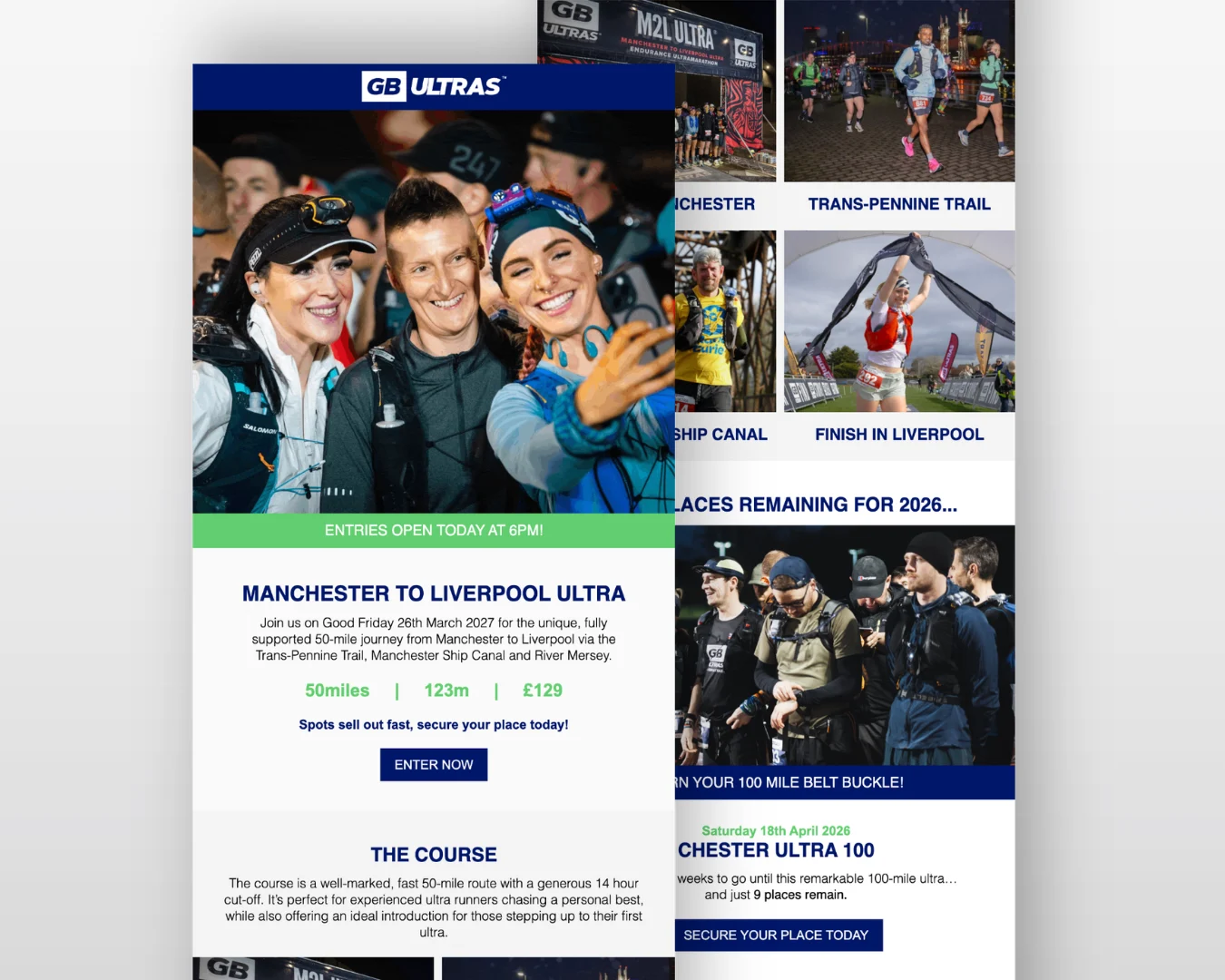GB Ultras Manchester to Liverpool Ultra email design