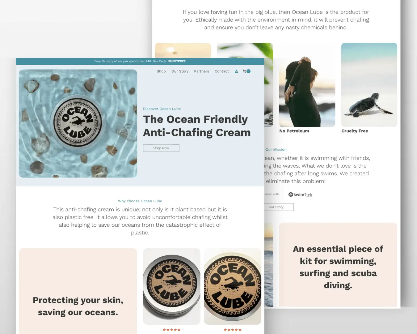 Ocean Lube homepage website design