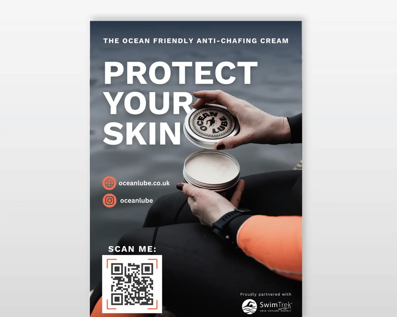 Ocean Lube "Protect Your Skin" promotional poster design