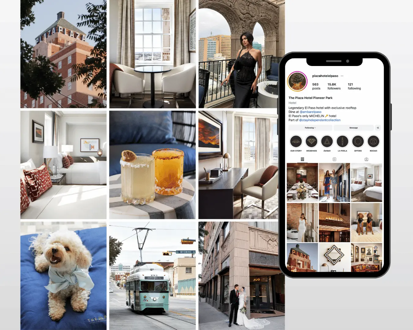 Plaza Hotel Pioneer Park Instagram grid and profile mockup