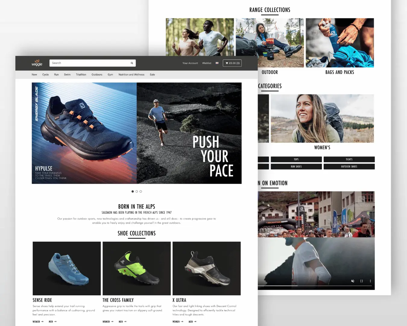 Wiggle website Salomon trail running campaign page